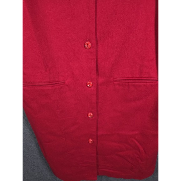 Vtg 90s Sag Harbor Red Wool Jumper Dress Womens‎ Size 12 Sleeveless Retro - Picture 2 of 10